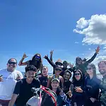 Group of divers enjoying Bali diving experience in Nusa Penida.